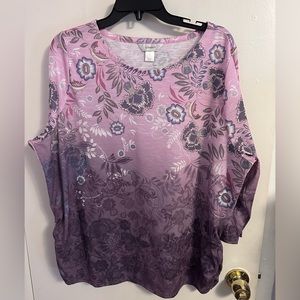 Gorgeous purple 3/4 length sleeve 1X